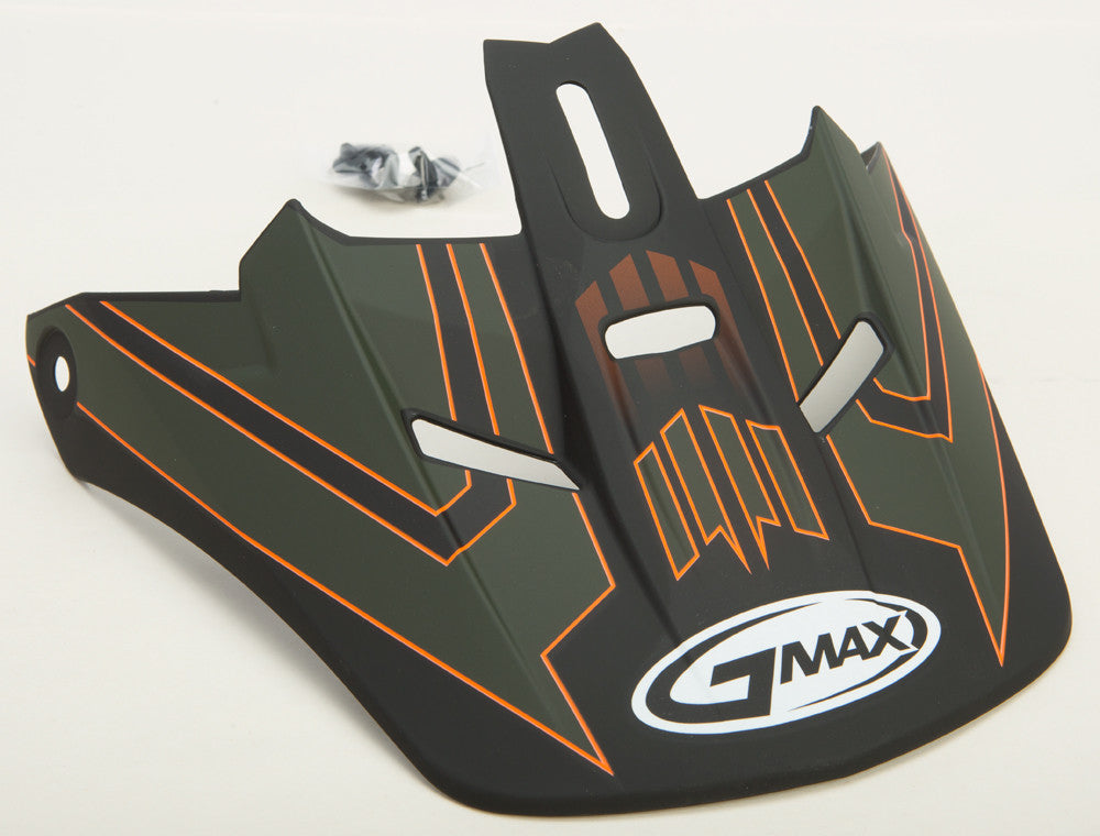 GMAX Visor W/Screws Race Gm-46.2 Od Green/Orange Md-3x G046247