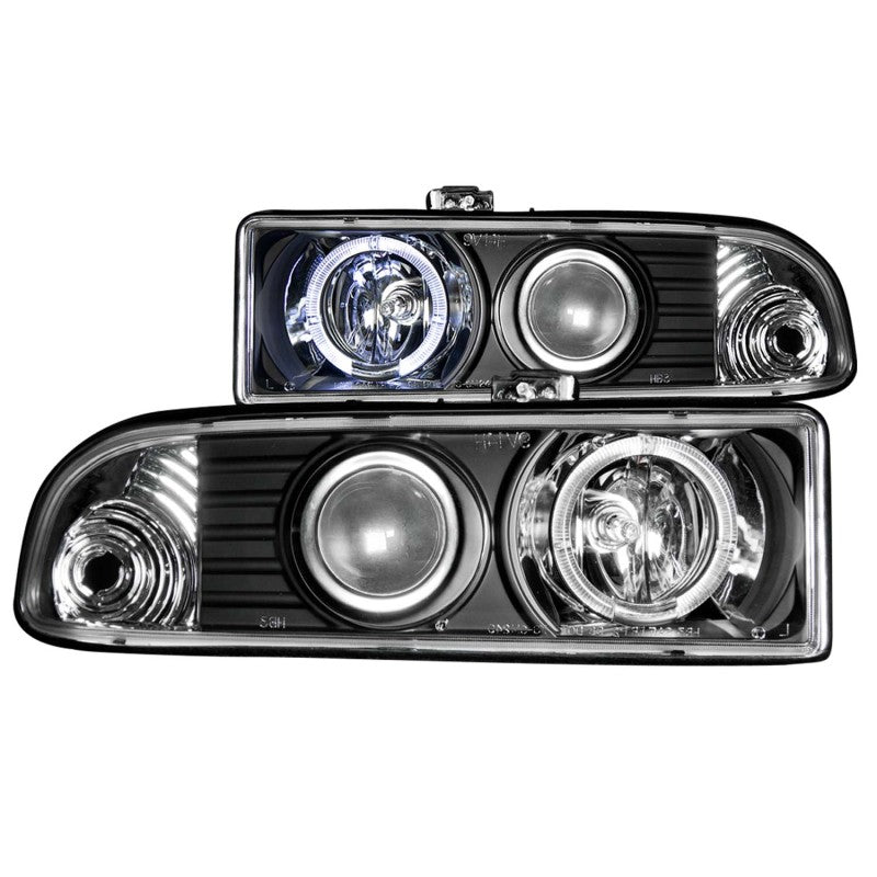 ANZO 1998-2005 Chevrolet S-10 Projector Headlights w/ Halo Black 111015