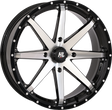 HIGH LIFTER Wheel - HL10 - Front/Rear - Gloss Black w/Machined - 20x7 - 4/137 - 4+3 (+10 mm) 20HL10-1137