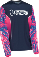 MOOSE RACING Youth Agroid Jersey - Pink/Blue - Small 2912-2257