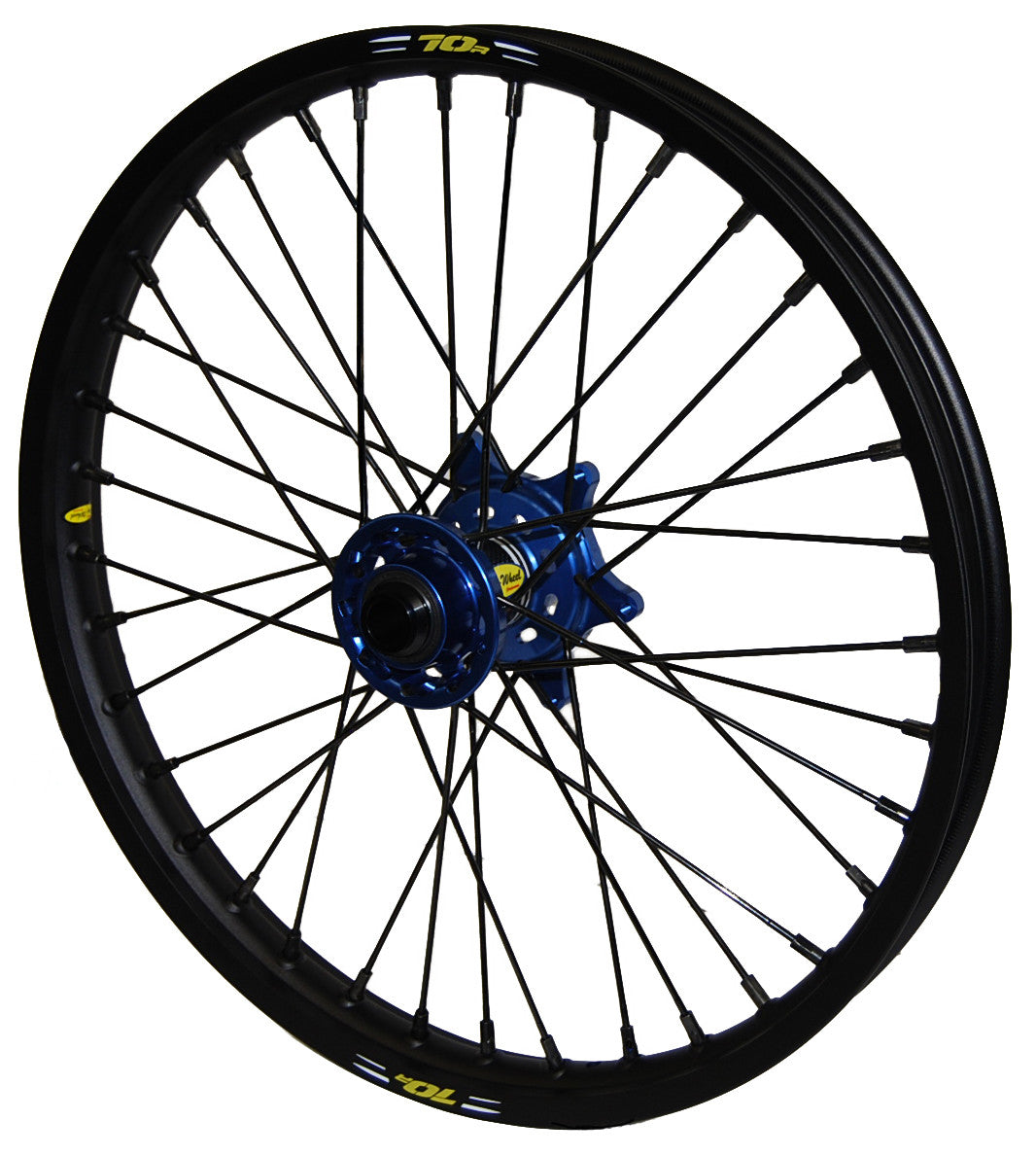 PRO-WHEEL Wheel Front 1.60x21 Blue Hub Blk Rim/Blk Spoke/Blk Nipple 23-5103222