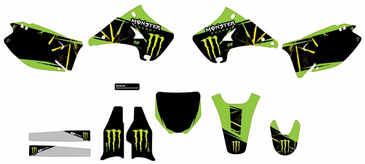 D-COR Cmplt Kit Monster Energy Slash White Bg 20-20-133