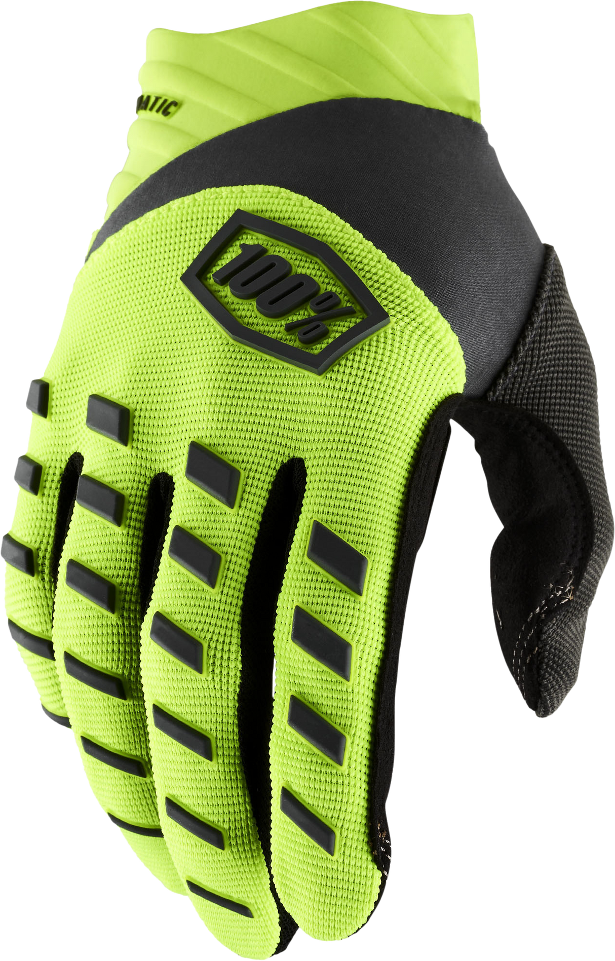 100% Airmatic Youth Gloves Fluo Yellow/Black Lg 10001-00006