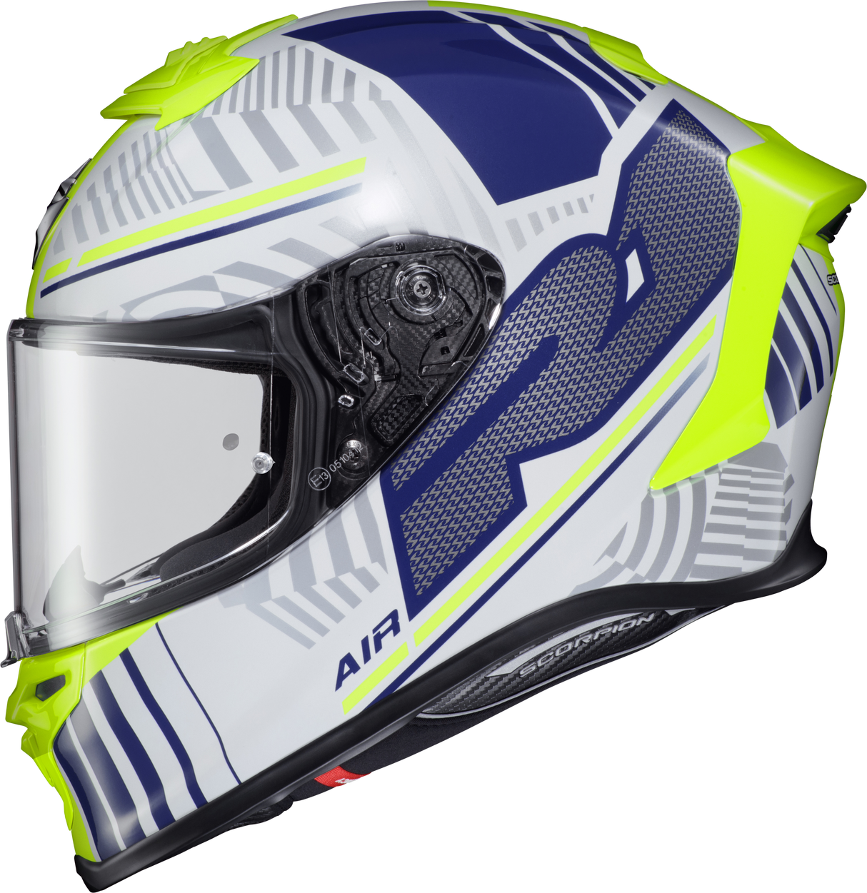 SCORPION EXO Exo-R1 Air Full Face Helmet Juice White/Blue 2x R1-1237