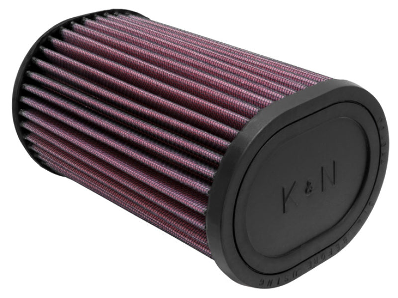 K&N Filter Universal Rubber Oval Straight 4.5in OL x 3.75in OW x 7in Height 20 Degree Angle RU-1390