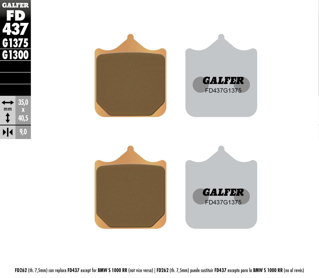 GALFER Brake Pads Sintered Ceramic Fd437g1375 FD437G1375