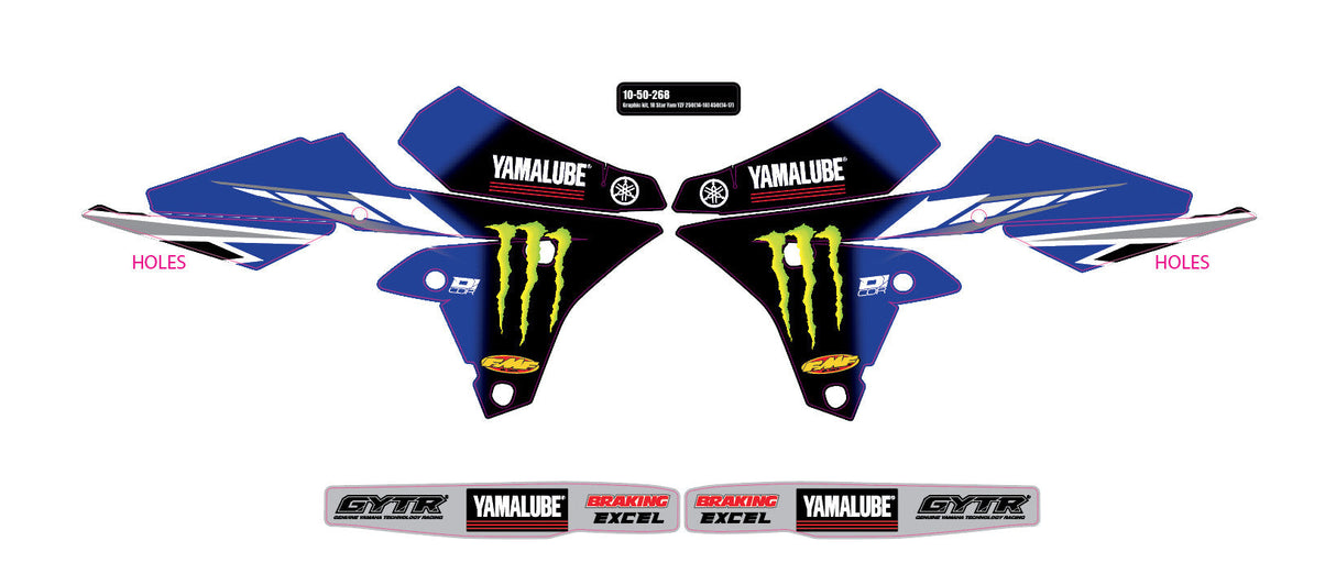 D-COR 2018 Star Yamaha Yzf 250 '14-18 /450 '14-17 Graphic Kit 10-50-268