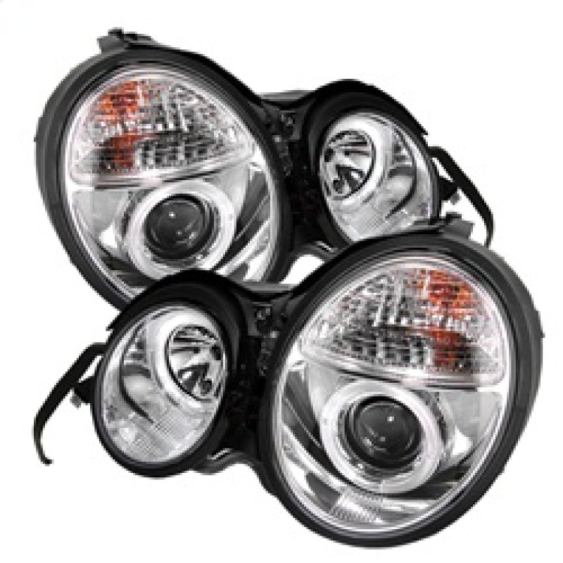 Spyder Mercedes Benz E-Class 95-99 Projector Headlights LED Halo Chrm PRO-YD-MBW21095-HL-C 5011282