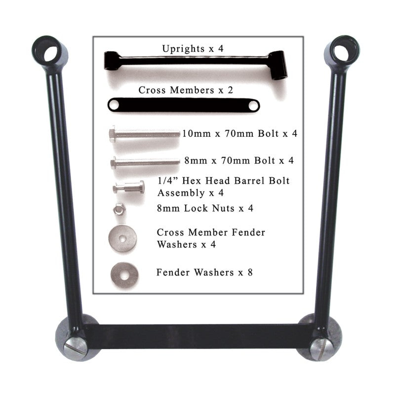 Willie & Max Universal Saddlebag Hard Mount Steel Kit - Black 58633-00