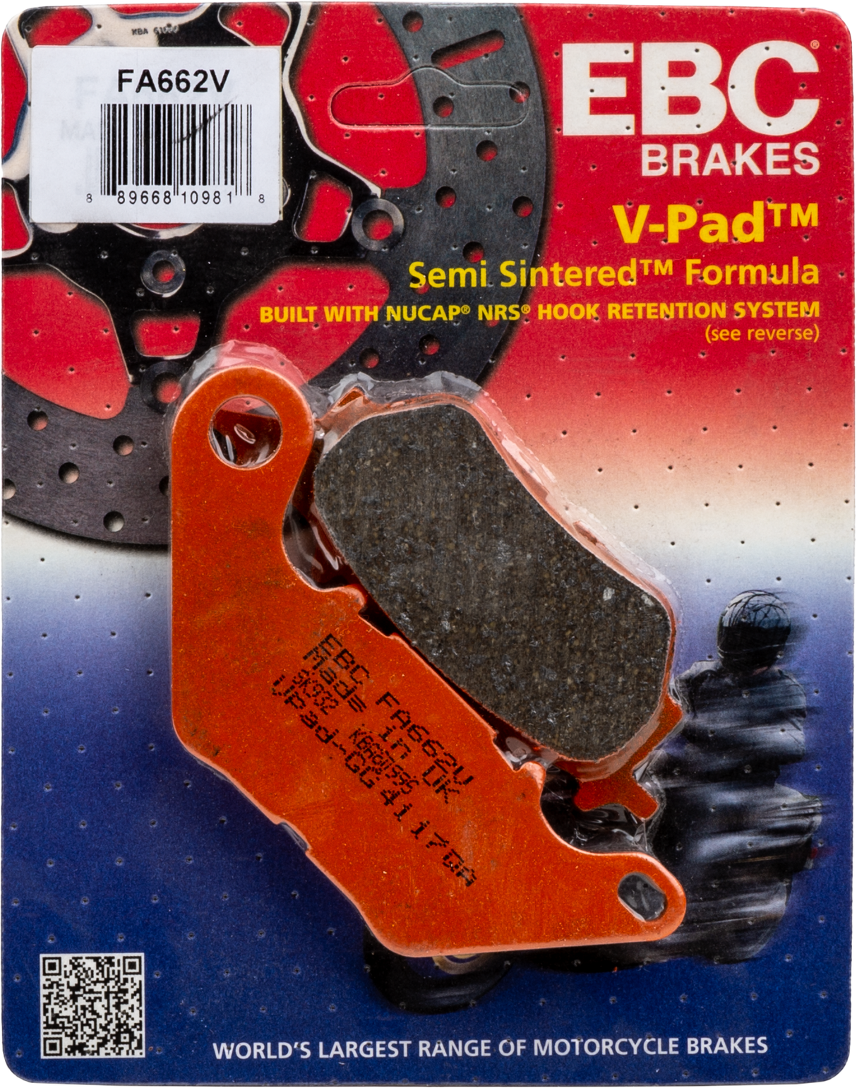 EBC Brake Pads Fa662v Semi-Sintered V Series FA662V