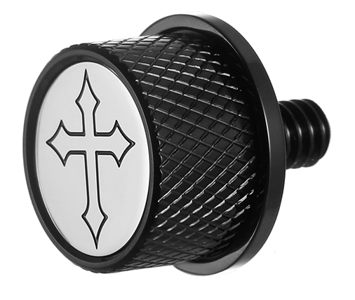 FIGURATI DESIGNS Seat Mounting Knob - Black - Cross FD41-SEAT KN-BK