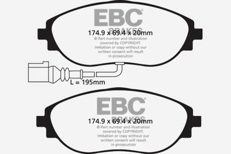 EBC 12+ Volkswagen CC 3.6 Greenstuff Front Brake Pads DP22127