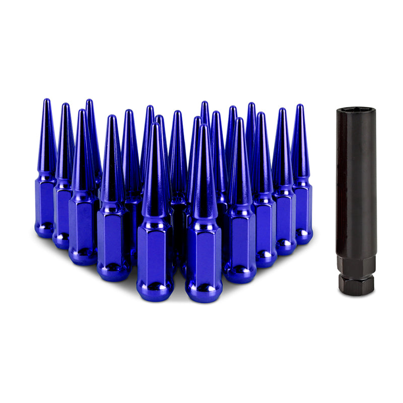 Mishimoto Steel Spiked Lug Nuts M12x1.5 20pc Set - Blue MMLG-SP1215-20BL