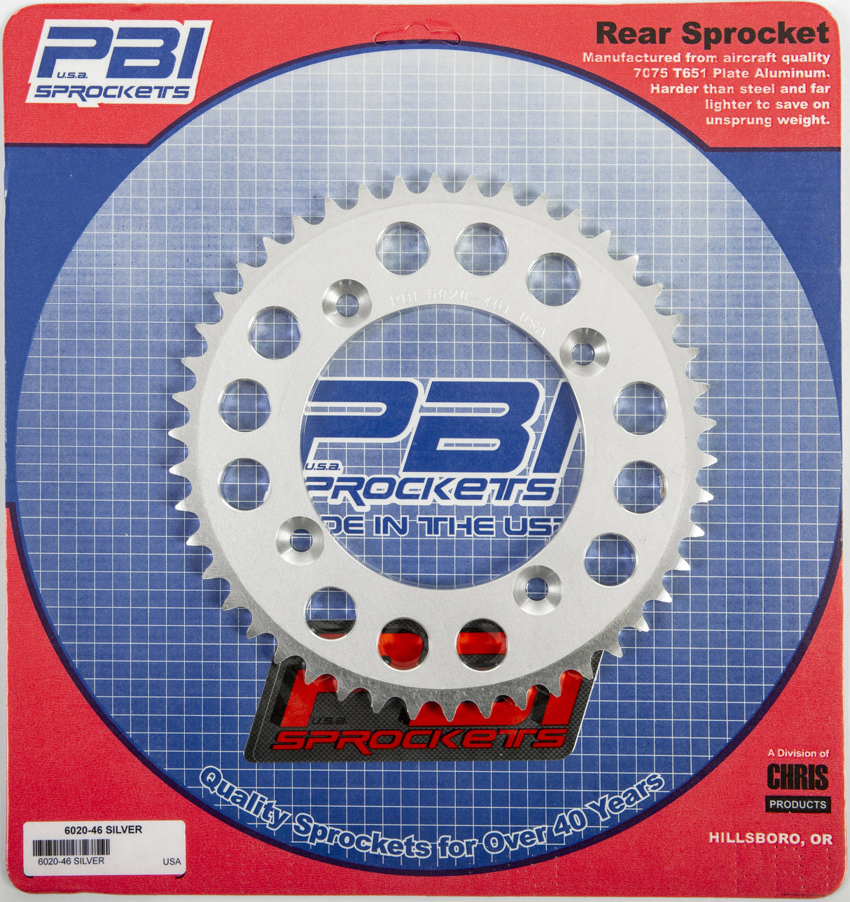 PBIRear Sprocket Aluminum 46t-420 Suz/Yam6020-46