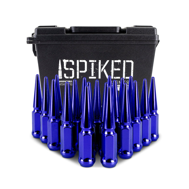 Mishimoto Steel Spiked Lug Nuts M12x1.5 20pc Set - Blue MMLG-SP1215-20BL