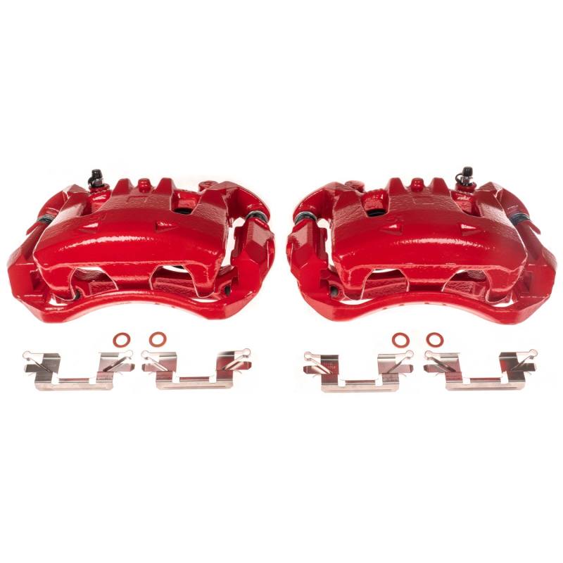 Power Stop 11-13 Nissan Leaf Front Red Calipers w/Brackets - Pair