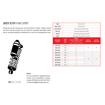 INTENSE DVO Shock Spring - 700 lbs Tazer MX Expert 2021  1428130-700