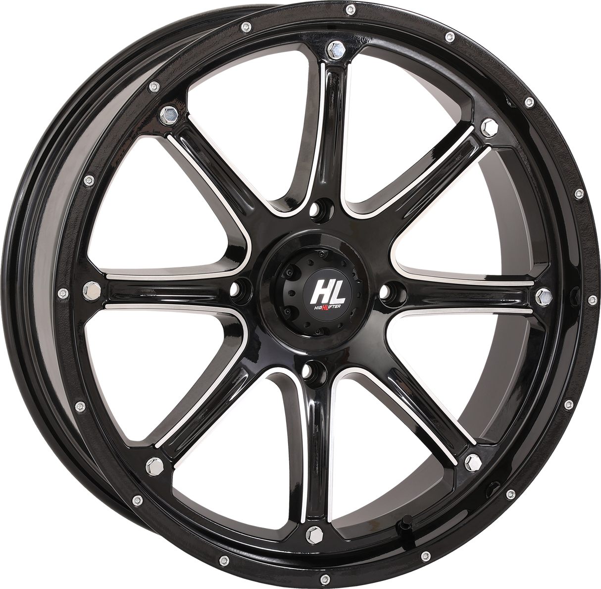 HIGH LIFTER Wheel - HL4 - Front/Rear - Gloss Black w/Machined - 20x6.5 - 4/156 - 4+2.5 (+10 mm) 20HL04-1156