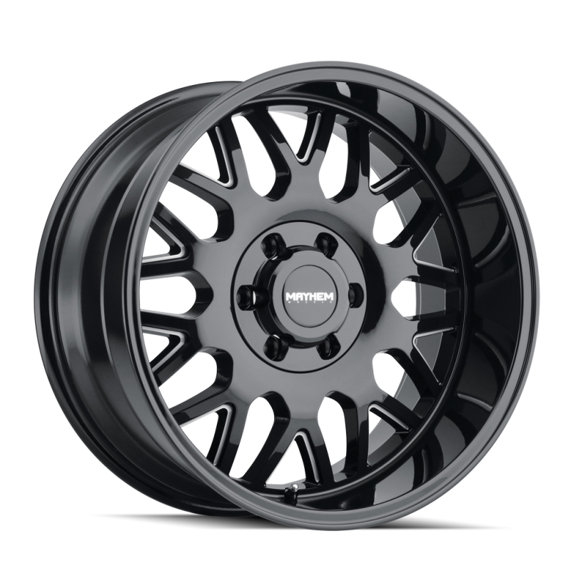 Mayhem 8110 Tripwire 20x9 / 8x165.1 BP / 18mm Offset / 130.8mm Hub Black w/ Milled Spokes Wheel