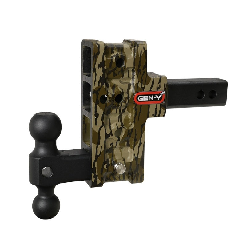 Gen-Y Mega Duty 2in Shank 5in Offset Drop 1.5K TW 10K Hitch w/GH-031 Dual-Ball - Mossy Oak GH-414-MO