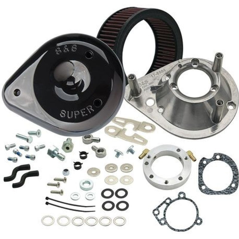 S&S Cycle 93-06 Carbureted BT/07-10 Softail CVO Models Teardrop Air Cleaner Kit - Gloss Black 170-0181A