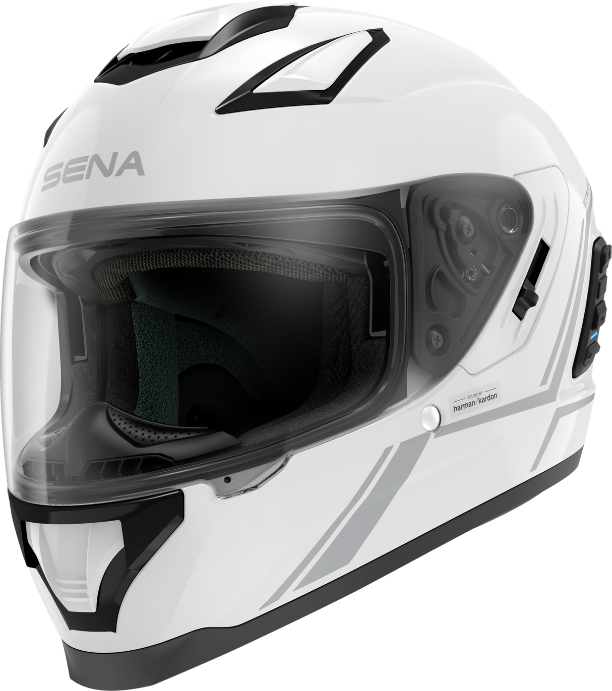 SENA Stryker Full Face Helmet With Mesh Intercom Gloss White Sm STRYKER-GW00S1