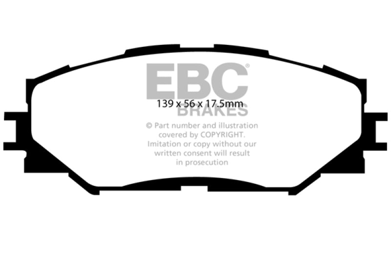 EBC 10-12 Lexus HS250h 2.4 Hybrid Greenstuff Front Brake Pads DP21791