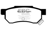 EBC 92-94 Acura Integra 1.7 Vtec Redstuff Rear Brake Pads DP3642/2C