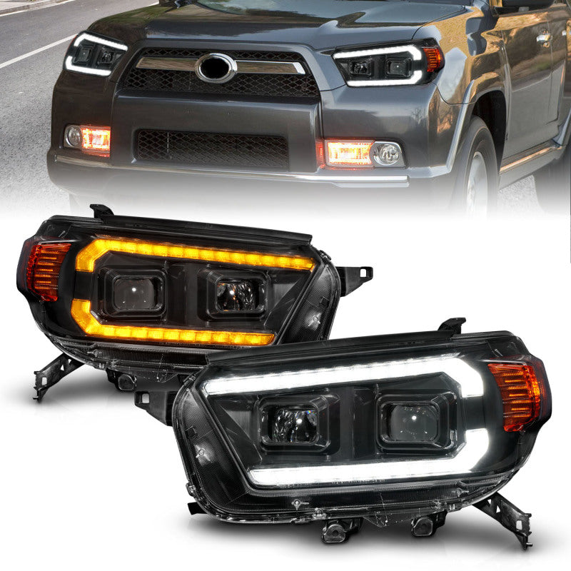 ANZO 10-13 Toyota 4Runner Projector Headlights - Black 111602