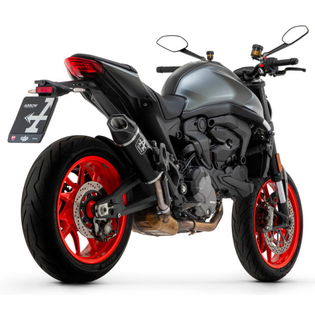 Arrow Ducati Monster 937 '21/22 Homologated Aluminum Dark Indy Race Silencer With Welded Link Pipe 71939akn