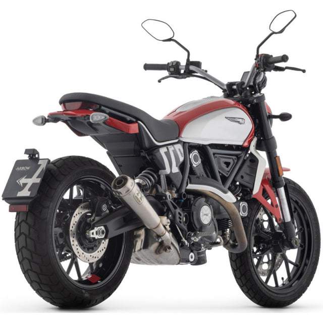 71977PRI Arrow Pro-Race Slip-on Exhaust, Nichrome for Ducati Scrambler 800 23-24