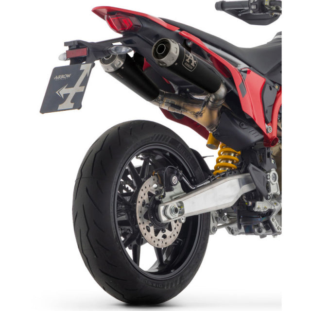 7198PRN Arrow  Pro-Race dual Slip-on Exhaust, NICHROM "DARK" for Ducati Hypermotard 698 Mono 2024