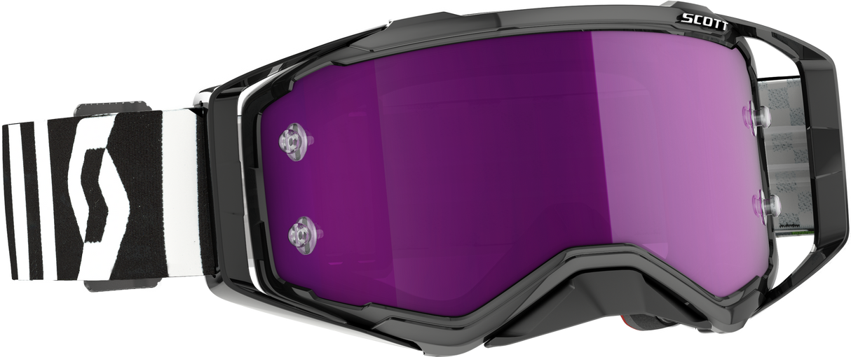 SCOTT Prospect Racing Goggle Blk/ Wht Purple Chrome Works 272821-7432281