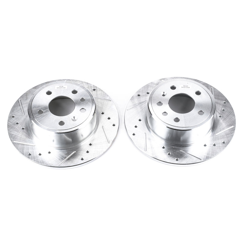 Power Stop 99-03 Saab 9-3 Rear Evolution Drilled & Slotted Rotors - Pair