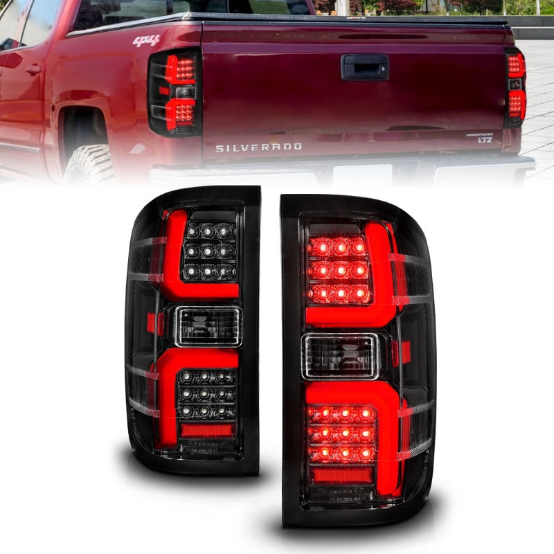 ANZO 15-19 Chevrolet Silverado 2500 HD/3500 HD LED Taillight w/ Sequential Black Housing/Clear Lens 311450