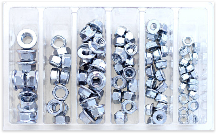 BOLT Hex Fuji-Lock Nut Assortment 100 Piece Kit SV-FUJINUT