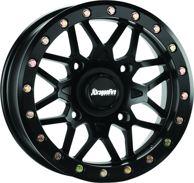 DragonFire Racing Typhon Wheel 14X7 4/156+10 5+2 Machined Black 523195