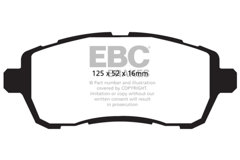 EBC 10+ Ford Fiesta 1.6L (Excl ST) Yellowstuff Front Brake Pads DP42002R