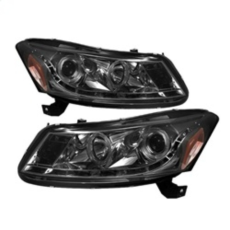 Spyder Honda Accord 08-12 4Dr Projector Headlights- LED Halo DRL Smke PRO-YD-HA08-4D-HL-SM