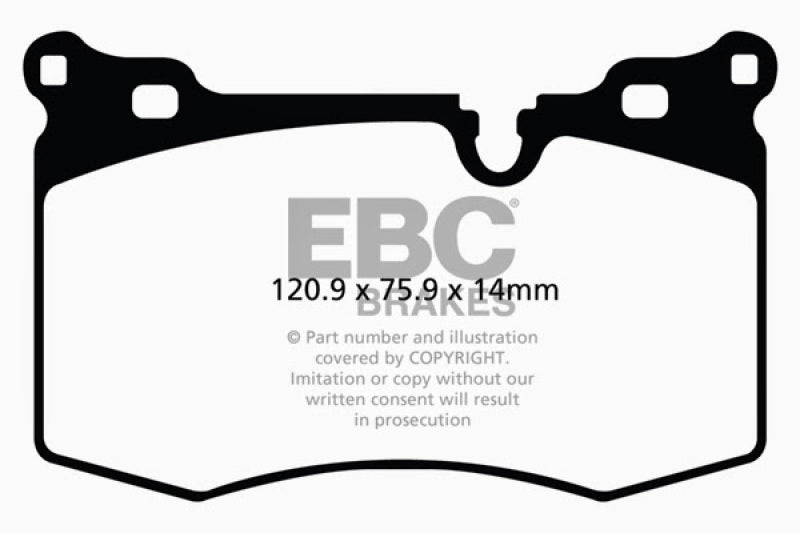 EBC 09-14 Mini Hardtop 1.6 Turbo J.C Works Yellowstuff Front Brake Pads DP41854R