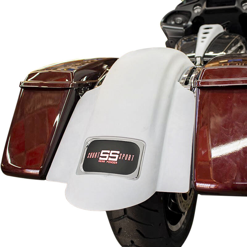 BAGGERNATION Swoop Short Sport Rear Fender W/Chrome Plate Frame RF-SS-C