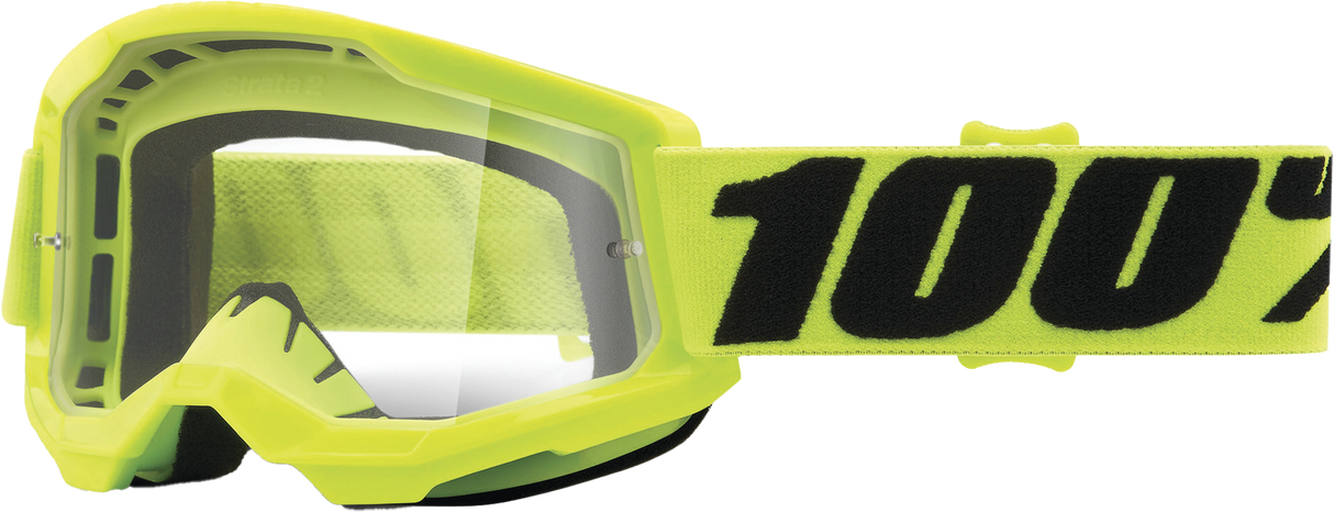 100% Strata 2 Junior Goggle Fluo Yellow Clear Lens 50031-00003