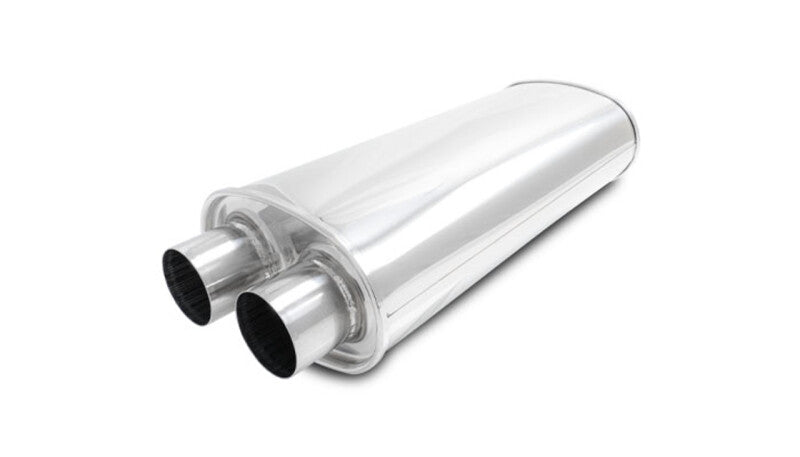 Vibrant Streetpower Oval Muffler 2.50in Dual Inlet/Outlet 18in Body Length 10538