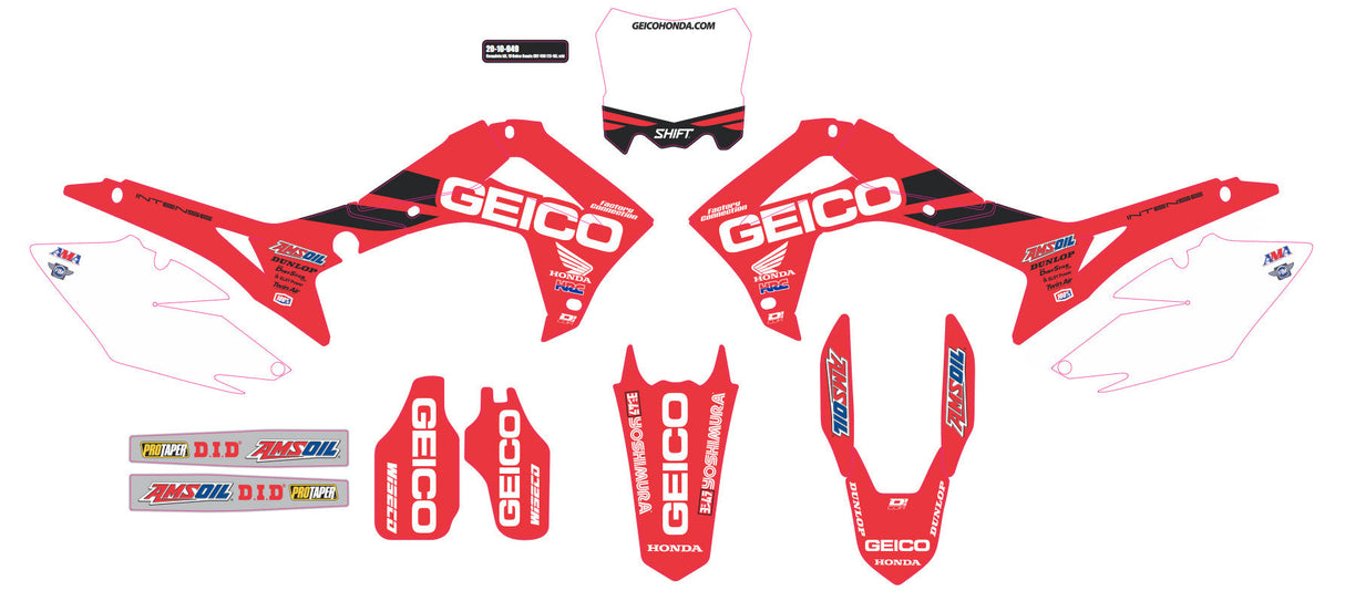 D-COR Complete Kit 19 Geico Honda Crf 450 White Bg 20-10-949