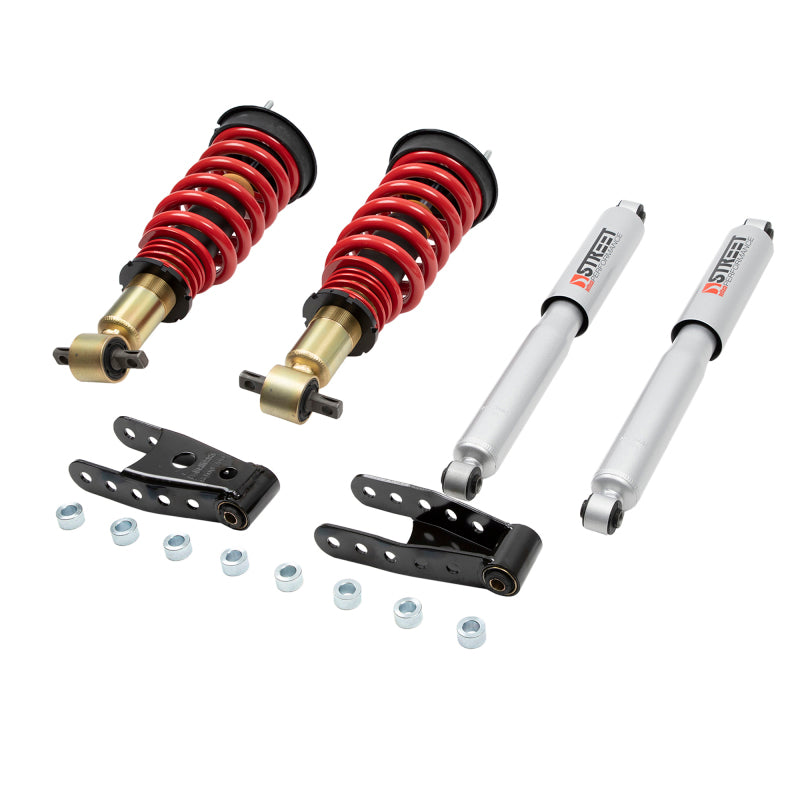 Belltech Coilover Kit 07-18 GM Sierra 1500 All Cabs/Short Bed F -1in to -3in / R 2in to -2in 2/4WD 985SPC