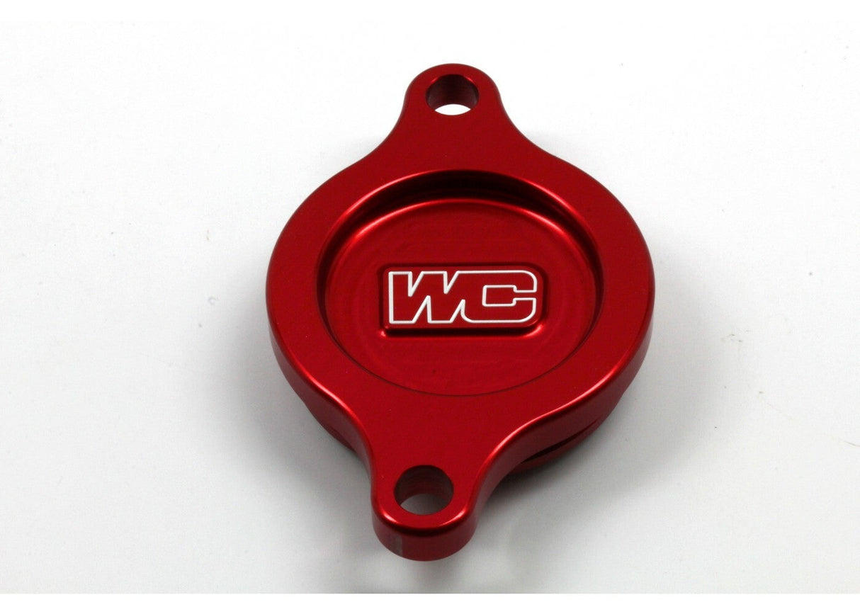 WORKS Oil Filter Cover Red Suz 27-165