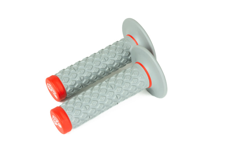 Renthal Soft/Firm MX Dual Compound Grips Tapered 1/2 Waffle - Gray/Red G209