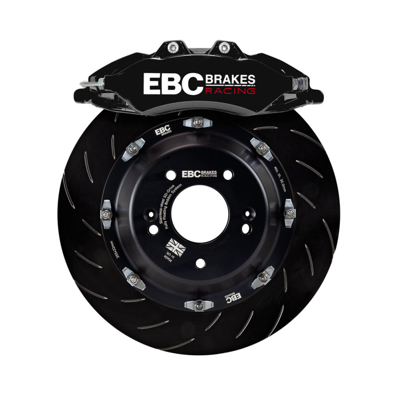 EBC Racing 08-21 Nissan 370Z Black Apollo-6 Calipers 355mm Rotors Front Big Brake Kit BBK036BLK-1