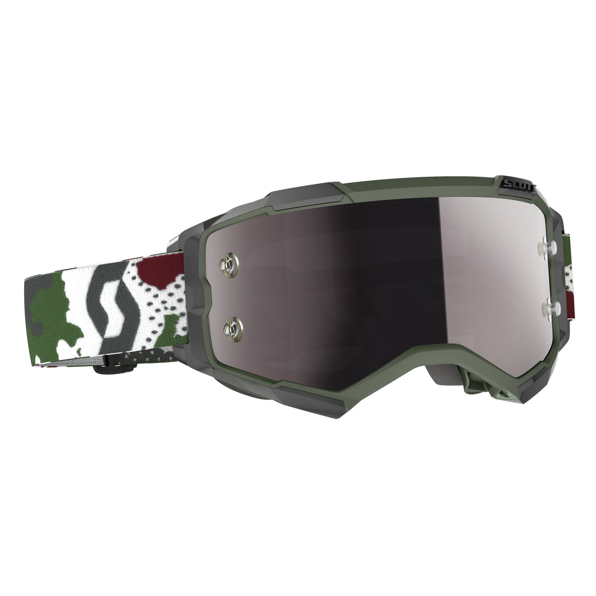 SCOTT Fury Goggle Dark Green/White Camo W/Silver Chrome Works 2728287-081269