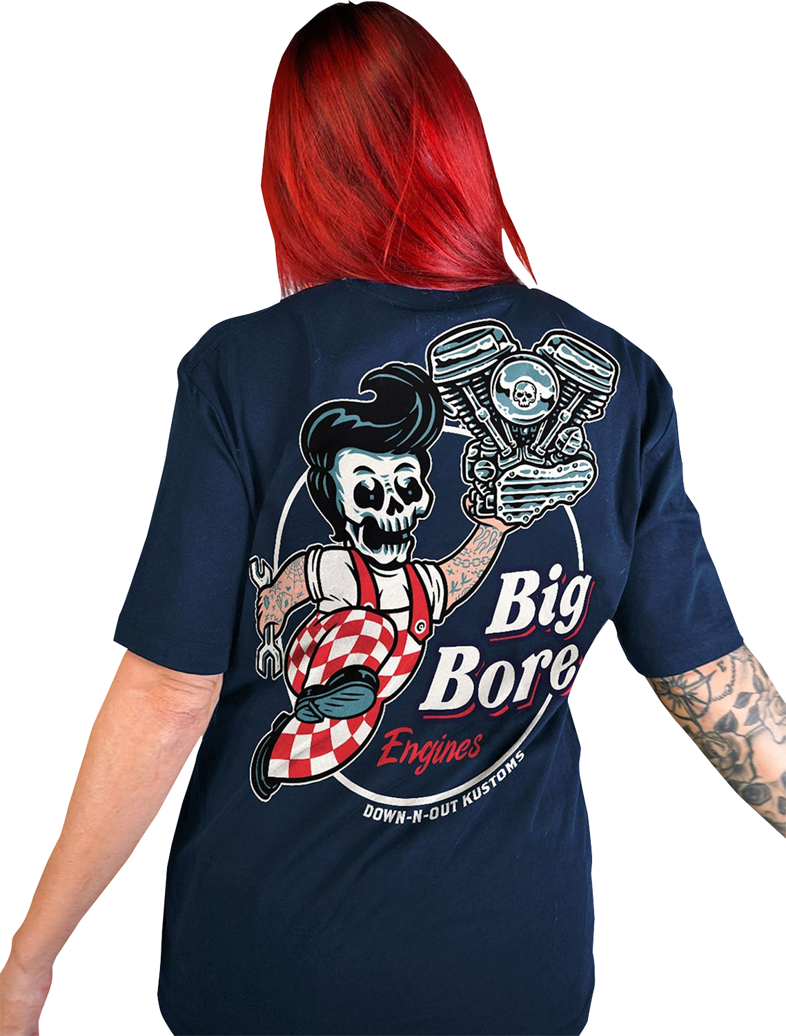 LETHAL THREAT Down-N-Out Big Bore T-Shirt - Navy - 3XL DT10048XXXL